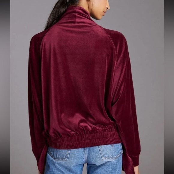 Daily Practice By Anthropologie Side-Tie Velvet Cowlneck Pullover Sweatshirt S - Picture 3 of 10